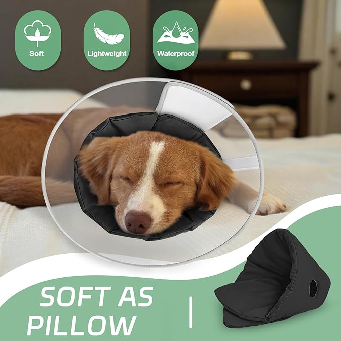 Dog Cone Collar for Recovery: Soft Elizabethan Collar Alternative to Stop Licking, Adjustable Pet Cone for Large, Medium, Small Dogs, for Surgery, Spay, Injury, Skin Treatment