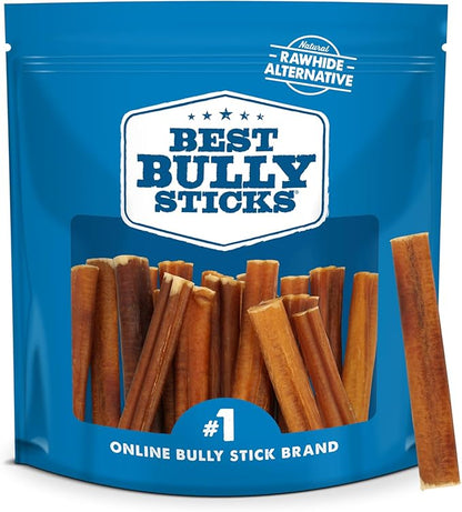 Best Bully Sticks 4 Inch Bully Sticks - 16 oz (Pack of 1) - 100% Natural Grass-Fed, Grain and Rawhide Free, Ideal for Small or Young Canines