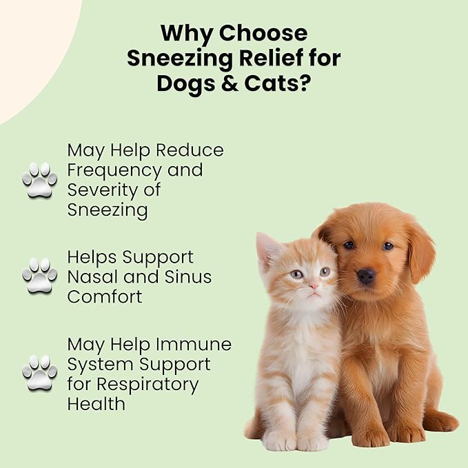 Dog & Cat Sneezing Treatment - Helps to Support Sinus Health, Eye Health, Immune Health, & Much More - Cat Sneezing Relief - Nose Relief for Dogs - Allergy Relief for Cats - 1 fl oz