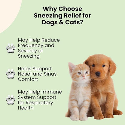 Dog & Cat Sneezing Treatment - Helps to Support Sinus Health, Eye Health, Immune Health, & Much More - Cat Sneezing Relief - Nose Relief for Dogs - Allergy Relief for Cats - 1 fl oz