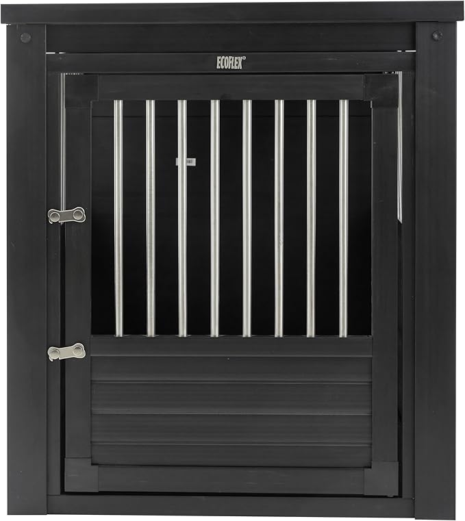 New Age Pet ECOFLEX InnPlace Dog Crate & End Table, Indoor Furniture Style Pet Kennel for Small, Medium, Large & XL Dogs, Durable Composite, Espresso Black, X-Large