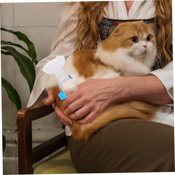 VICASKY Pet Aerosol Mask with Breathing Animal Shaped Chamber for Cats and Dogs Comfortable Fit for Home and Pet Hospitals Alleviates Coughing and Improves Breathing
