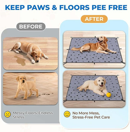 Fostanfly Washable Pee Pads for Dogs, 2 Pack 36"x48" Superior Reusable Puppy Pads, Waterproof Protects Against Urine Leakage, Non-Slip Grip Prevents Slipping and Bunching for Dog Training