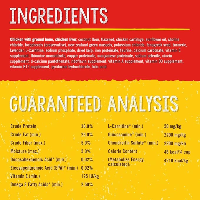 Stella & Chewy's Freeze-Dried Raw Dog Food for hip and joint - Cage-Free Chicken - Natural Solution for Cardiovascular Support & Energy - Premium Raw Nutrition - 4.25 oz.