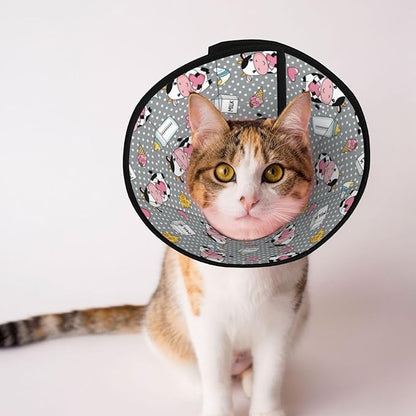 Flexible Dog Cones Cartoon Cow Character, Soft Dog Cone for Dogs After Surgery, Lightweight Alternative, Elizabethan Collar, Dogs Recovery Collar