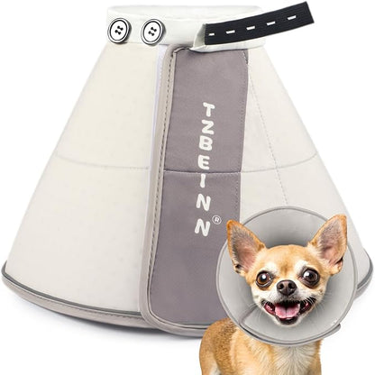 Soft Small Dog Cone Collar Alternative, Comfortable Elizabethan Dog Neck Pillow Cone for Small Dogs (Yorkshire Chihuahua), Protective Adjustable Head Recovery Cone After Surgery Anti Licking for Pup