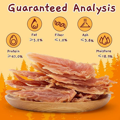Jungle Calling 1.33lb Jerky Dog Treats Made with Real Chicken Breast, Natural High Protein Healthy Snacks for Medium/Large Breed Dogs,Slow Roasted Chewy Training Treat