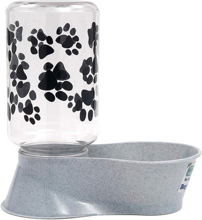 Lixit® Reversible Water or Dry Food Feeders for Dogs and Cats - Made in USA (Gray, 4 Quart)