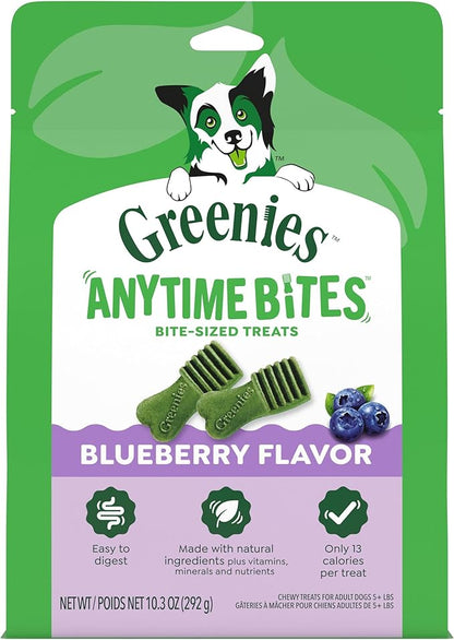 Greenies Anytime Bites Dog Treats, Blueberry Flavor, Dog Training Treats, 10.3 oz. Bag