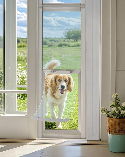 Doggy Door for Sliding Glass Doors Large Dog, Sliding Door Dog Door Insert - Adjustable Height 80.71" to 86.61", Pet/Cat/Dog Door for Sliding Glass Door for Balcony/Apartment