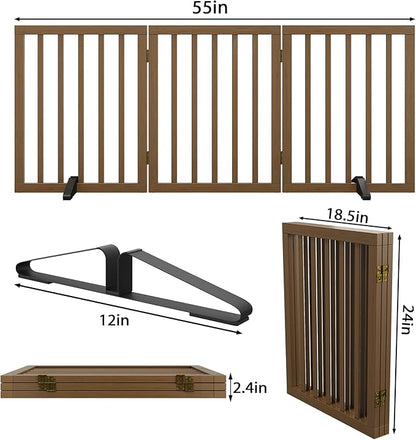Dog Gate for Stairs,Foldable Dog Gate for Indoor Doorways House,Freestanding Pet Gates for Dogs,Doogie Puppy Fence Gate
