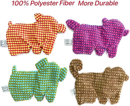 AZSSMUK Cute No Stuffing Dog Toy for Small, Medium Breeds, Fun for Indoor Puppies with Soft Squeaker and Crinkle Paper, No Mess Chew and Play (4 Pack)