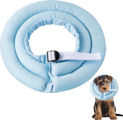 Soft Dog Cone Collar - Adjustable Recovery Cone for Small Dogs After Surgery to Stop Licking, Waterproof Elizabethan Protective Neck Donut Collar Alternative for Pet Cat Puppy (Blue, S)