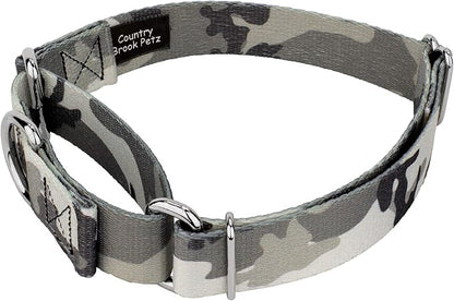 Country Brook Petz - Urban Camo Martingale Dog Collar and Leash - Camouflage Collection Featuring Rugged Designs (1/2 Inch, 2XS)