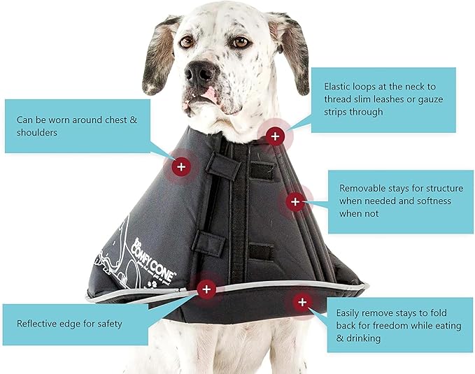 All Four Paws Comfy Cone Pet Cone for Dogs, Cats, Small, Tan - Comfortable Soft Dog Cone Collar Alternative for After Surgery, Wound Care, Spay, Neuter - Dog and Cat Recovery Elizabethan-Collar