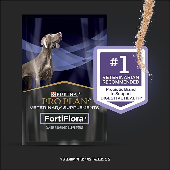 Purina Pro Plan Veterinary Supplements FortiFlora Dog Probiotic Supplement, Canine Nutritional Supplement 30 Ct. Box (Pack of 3)