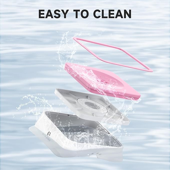 ELS PET No Spill Dog & Cat Bowl - 70oz/2L Large Capacity Travel Water Dispenser (Pink)