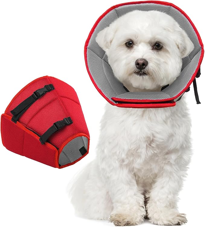 Dog Cone Collar After Surgery for Medium Dogs, Adjustable Soft Recovery Cone for Dogs to Stop Licking Biting, Comfortable Pet Elizabethan Alternative for Wound Healing