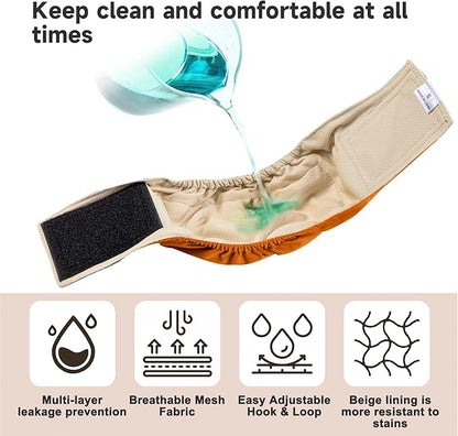 Male Dogs Diapers Belly Bands(4Pack), Washable Reusable Male Boy Doggy Wraps Panties for Doggie Puppy Pooping Potty Training Incontinence Marking Pañal para Perro Small