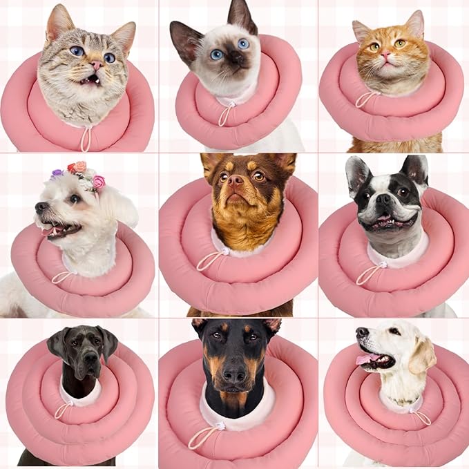 Soft Dog Cone for Small Medium Dogs and Cats, Dog Recovery Collar, Waterproof Elizabeth Collar Alternative After Surgery, Comfy Protective Neck Donut, Adjustable Pet Collar Anti-Licking Biting Wounds