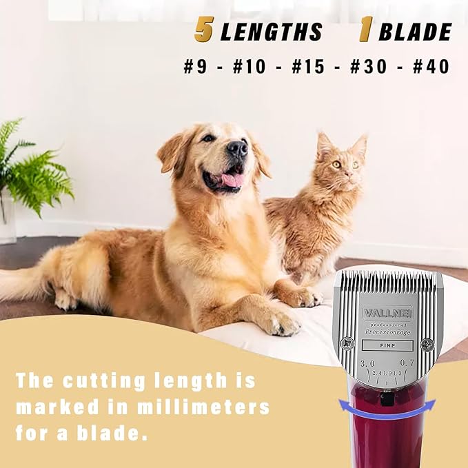 5-in-1 Replacement Clipper Blade, Detachable & Adjustable Dog Grooming Blade Compatible with Wahl Arco, Bravura, Chromado, Creativa, Figura, Motion & SuperGroom (2 Pack)