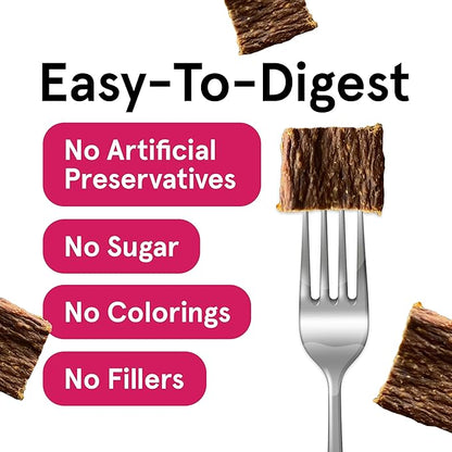 Real Meat Dog Treats - 12oz Bag of Bite-Sized Air-Dried Lamb & Venison Jerky for Dogs - Grain-Free Jerky Dog Treats With 95% Quality, Free-Range, Grass Fed Lamb & Venison - All-Natural Dog Treats