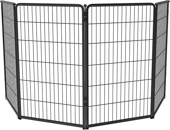 FXW Homeplus Unleashed Indoor Dog Playpen - Stress-Free and Safe Play, Heavy Duty 45 Inch 4 Panels Dog Pen for Large Dogs, Black│Patented