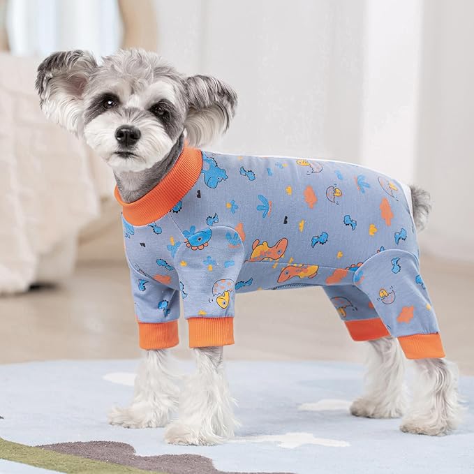 Dog Surgery Recovery Suit, Dog Onesie for Surgery Female Male Dogs, Dogs Pajamas Long Sleeve, Small Dogs Onesie, Abdominal Wound Bandages Surgical Suit, Cat Recovery Suit for Shedding Skin Disease