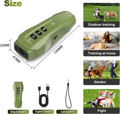 Dog bark Deterrent Device,Ultrasonic Anti Barking, Rechargeable Anti-Barking Device for Dogs Safe & Effective Portable Anti Barking Safe and Effective for Indoor and Outdoor use (Green)