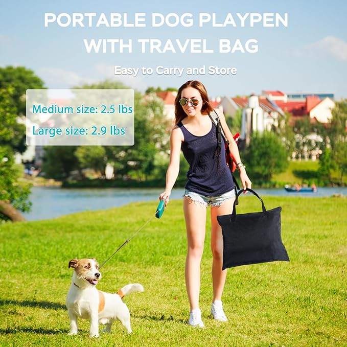 Portable Foldable Pet Playpen Collapsible Crates Kennel Playpen for Dog cat and Rabbit &Travel playpen Outdoor or Indoor (Large（35.4" L x 27.6" W x 23.6" H）, Green)