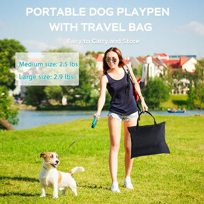 Portable Foldable Pet Playpen Collapsible Crates Kennel Playpen for Dog cat and Rabbit &Travel playpen Outdoor or Indoor (Large（35.4" L x 27.6" W x 23.6" H）, Green)