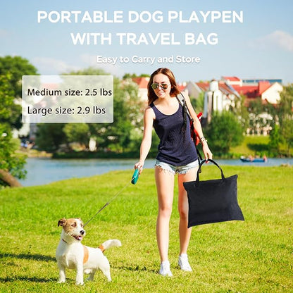 Portable Foldable Pet Playpen Collapsible Crates Kennel Playpen for Dog cat and Rabbit &Travel playpen Outdoor or Indoor (Large（35.4" L x 27.6" W x 23.6" H）, Brown)