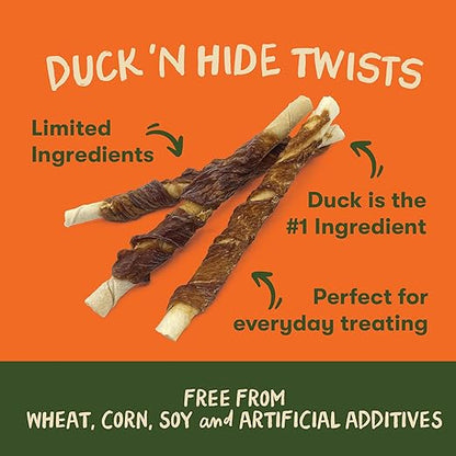 Pet 'n Shape Duck 'n Hide Twists - Duck Wrapped Rawhide Natural Dog Treats, Small, 1 Pound (Pack of 1)