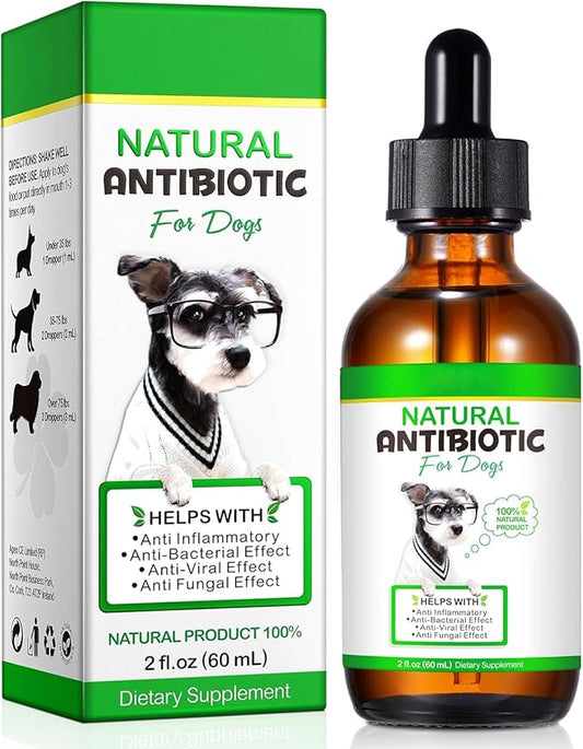 Natural Antibiotics for Dogs, Pet Supplements, 2 Fl Oz / 1 Pack Dogs Multivitamin, Dog Antibiotic, Supports Dog Allergy Itch Relief, Bacon Flavor