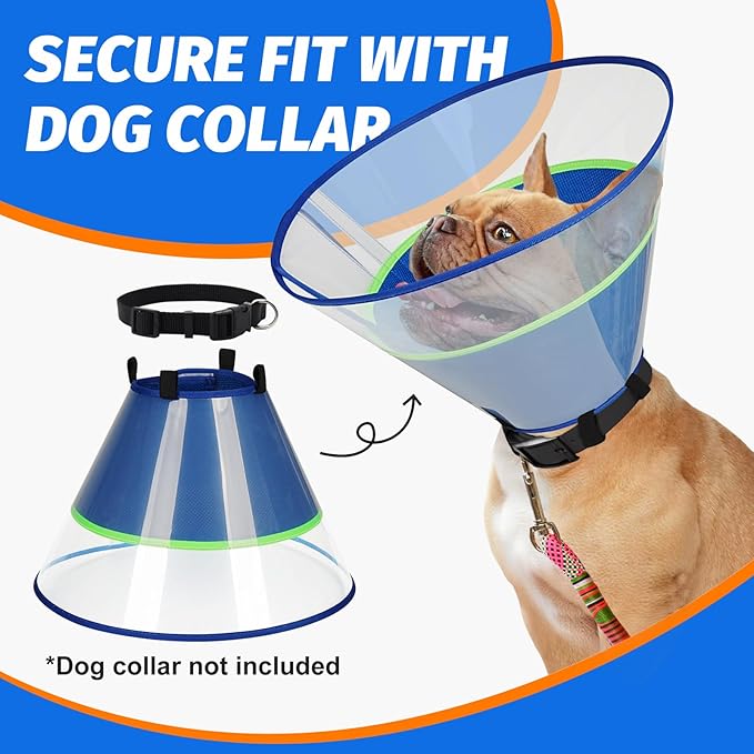 Dog Cone Collar with Soft Liner to Stop Licking, Elizabeth Recovery Collar After Surgery for Large Medium Dogs, Comfortable Pet Head Cone Alternative for Neutering Spay Injury (XL)