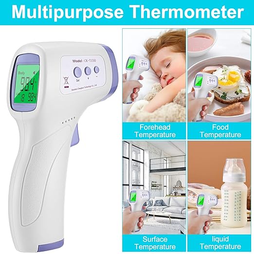 Handheld Non-Contact Thermometer, Digital Forehead Thermometer with LCD Display for Room, Offices, Shops, School, Fast Measurement