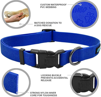 Max and Neo Waterproof NEO Collar - We Donate a Collar to a Dog Rescue for Every Collar Sold (Small, Blue)