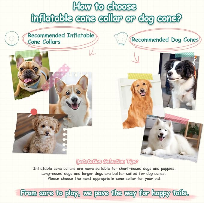 Dog Cone Collar Alternative, Inflatable, Waterproof Fabric Comfy Pillow for Dogs (Red-Green, XL(Neck:19.68'-29.6'))