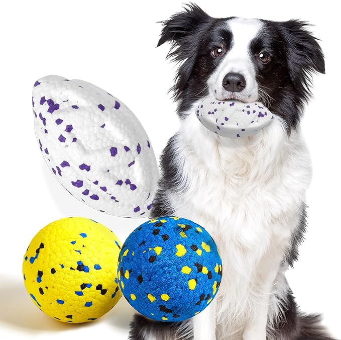 Kimee Dog Balls Upgraded Dog Tennis Balls for Aggressive Chewers, 5.3'' Indestructible Tennis Ball, More Bite-Proof Chew Toys, Long-Lasting Teething Ball for Puppies Small Medium Large Dogs
