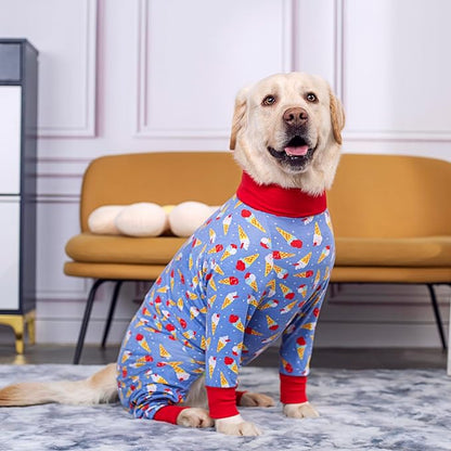 Adorable Ice Cream Surgery Recovery Suit Female Male for Dogs After Surgery Medium Large Dogs Onesie,Lightweight Dog Recovery Suit for Shedding Prevent Licking Surgical Wound,Dog Pajamas Pjs