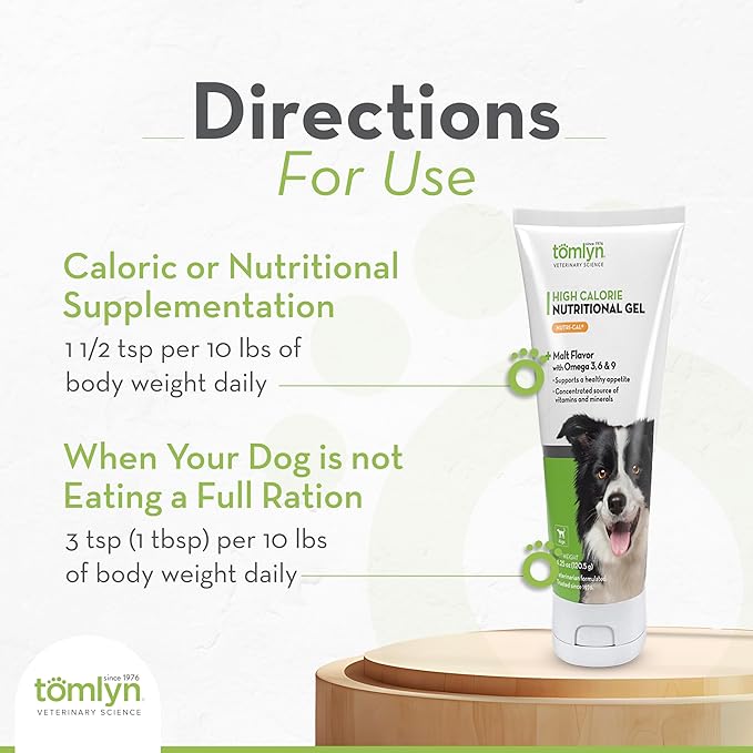 Tomlyn Nutri-Cal Malt-Flavored High-Calorie Nutritional Gel for Dogs, Helps Support a Healthy Appetite for Dogs Providing Calories, Vitamins, and Minerals in a Tasty Dog Supplement, 4.25oz-4 Pack