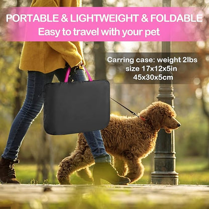 Portable Pet Dog Playpen, Pet Playpen Foldable Extra Heavy Duty Pop Up No Assembly Kennel Tent Crate Indoor Outdoor with Shade Ventilation Mesh for Small Animals, Kitten, Cat, Rabbit (Hot Pink)