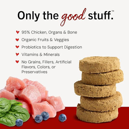 Stella & Chewy's Freeze-Dried Raw Dinner Patties - Chicken Recipe - High Protein Grain-Free Puppy & Dog Food - Perfect for Picky Eaters - 25 oz,(Pack of 2)