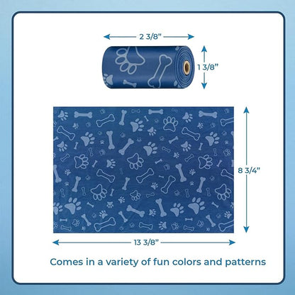 Best Pet Supplies Dog Poop Bags (150 Bags) for Waste Refuse Cleanup, Doggy Roll Replacements for Outdoor Puppy Walking and Travel, Leak Proof and Tear Resistant, Thick Plastic - Loyal Blue