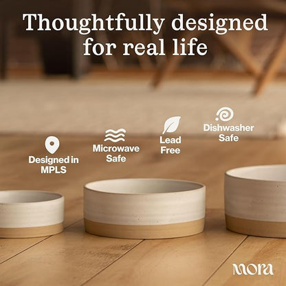 Mora Ceramic Pet Bowl Size Large - Food/Water Dish for Large Dogs, Cats, Great Dane, Mastiff, ect. 50oz or 8 Cups - Basic Bowls for Your Large Dog or Cat, Mix and Match for a Set - Liquorice