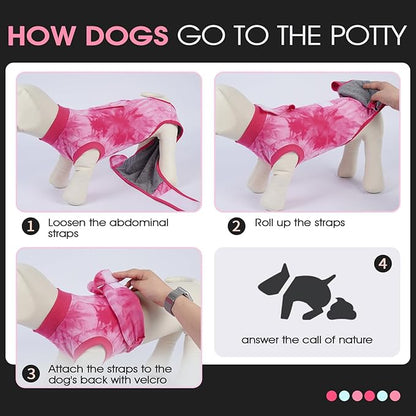 FUAMEY Surgery Recovery Suit for Small Dogs Cats,Dog Surgery Suit Female Spay Male Dogs Neuter Recovery Shirt Dog Onesie Anti Licking Abdominal Wounds Pet Bodysuit Skin Conditions Rose Dye S