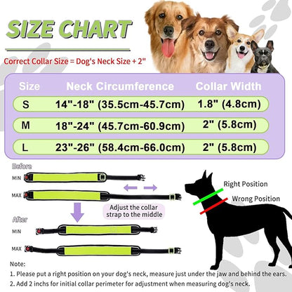 Martingale No Pull Dog Collar for Large Medium Dogs Training Walking, Heavy Duty Nylon Reflective Adjustable Anti Pull Slip Collar with Buckle L Green