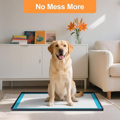 Pee Pad Tray Holder for Dogs,Non-Slip Silicone Dog Puppy Pad Holder,25 x 25 Square Puppy Potty Training Pads,No Spill Raised Lip High Edge,Portable, Leak-Proof Mat Trays for Indoor Floor Protection