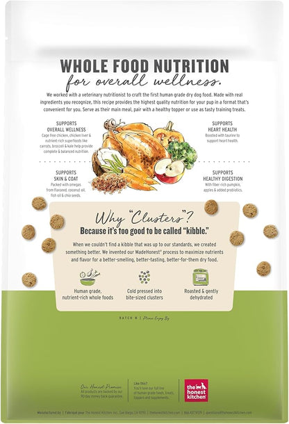 The Honest Kitchen Whole Food Clusters Grain Free Chicken Dry Dog Food, 5 lb Bag