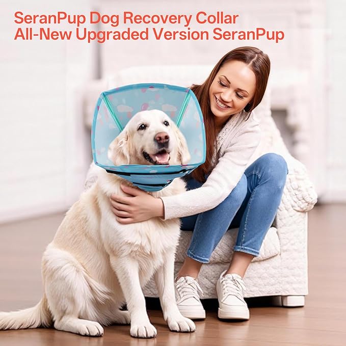 Comfortable Dog Cone - Soft Dog Cone Collar Adjustable Recovery Cone for Dogs to Stop Licking,Small Cone for Dogs,Cute Pet Head Neck Elizabethan Cone,Cone Alternative After Surgery,XS,Blue